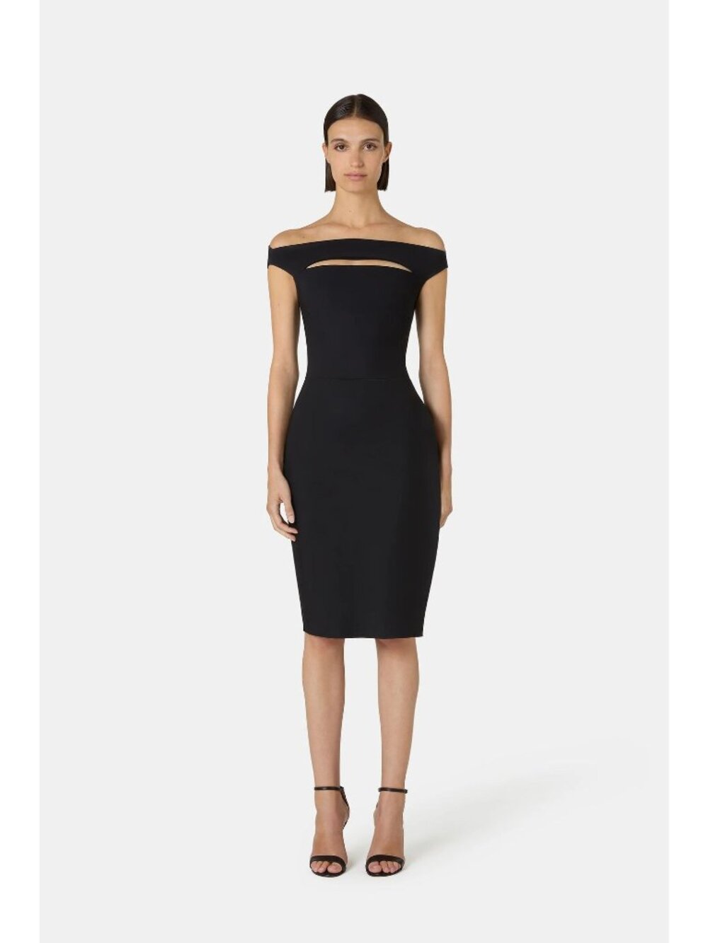 Chiara Boni La Petite Robe Black Melania Off the Shoulder Dress 46 10